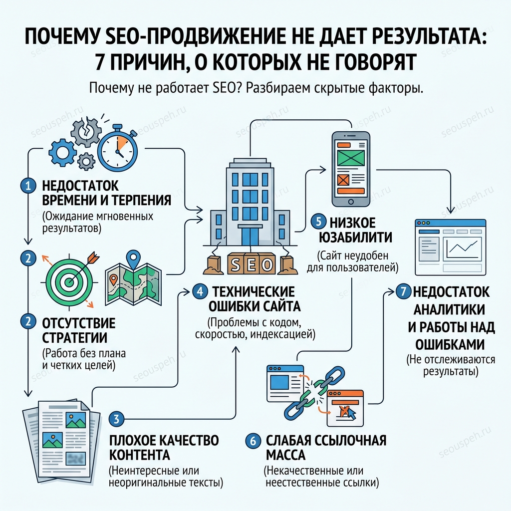 Почему SEO-продвижение не дает результата: 7 причин, о которых не говорят