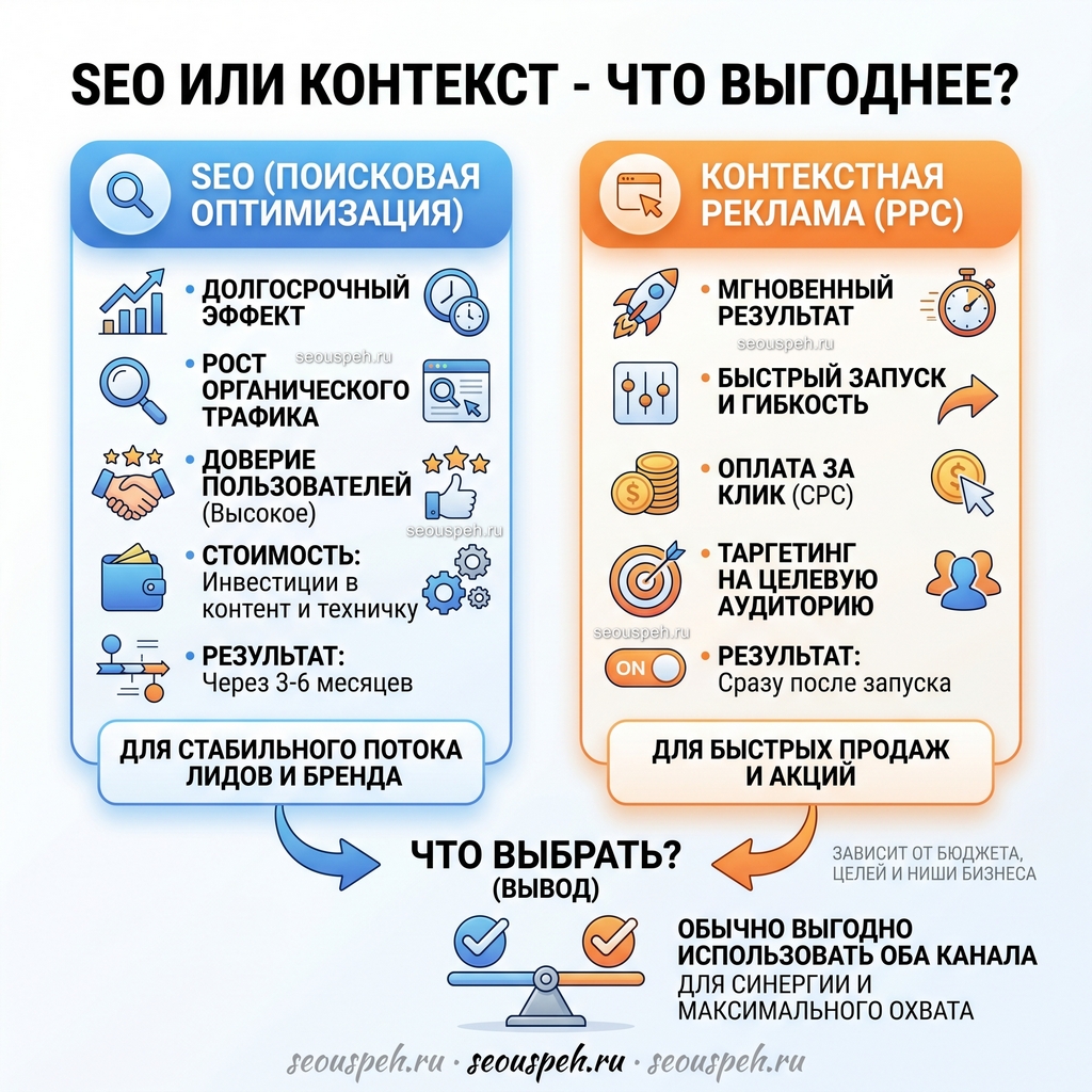 SEO или контекст — что выгоднее