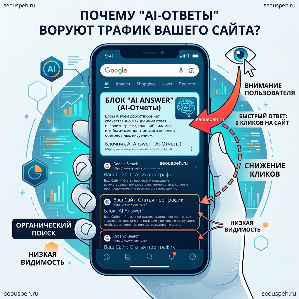 Почему AI Overviews отбирают трафик у сайтов и как с этим бороться